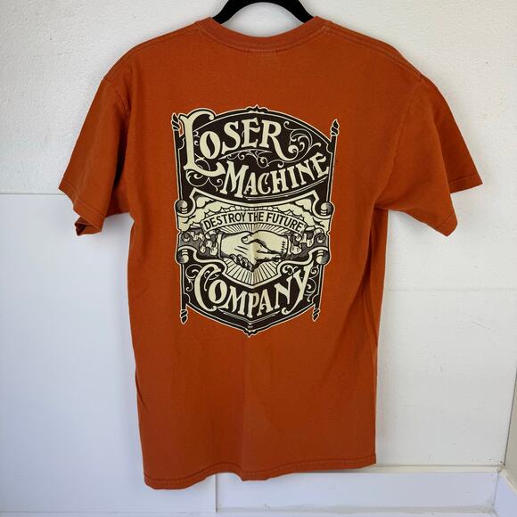 Loser Machine Company Skate Destroy the Future Burnt Orange Tee Shirt Sz M - Picture 2 of 6